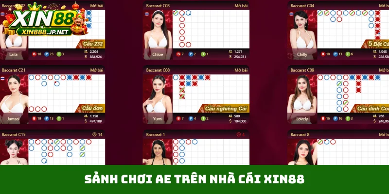 Sảnh chơi AE trên nhà cái Xin88